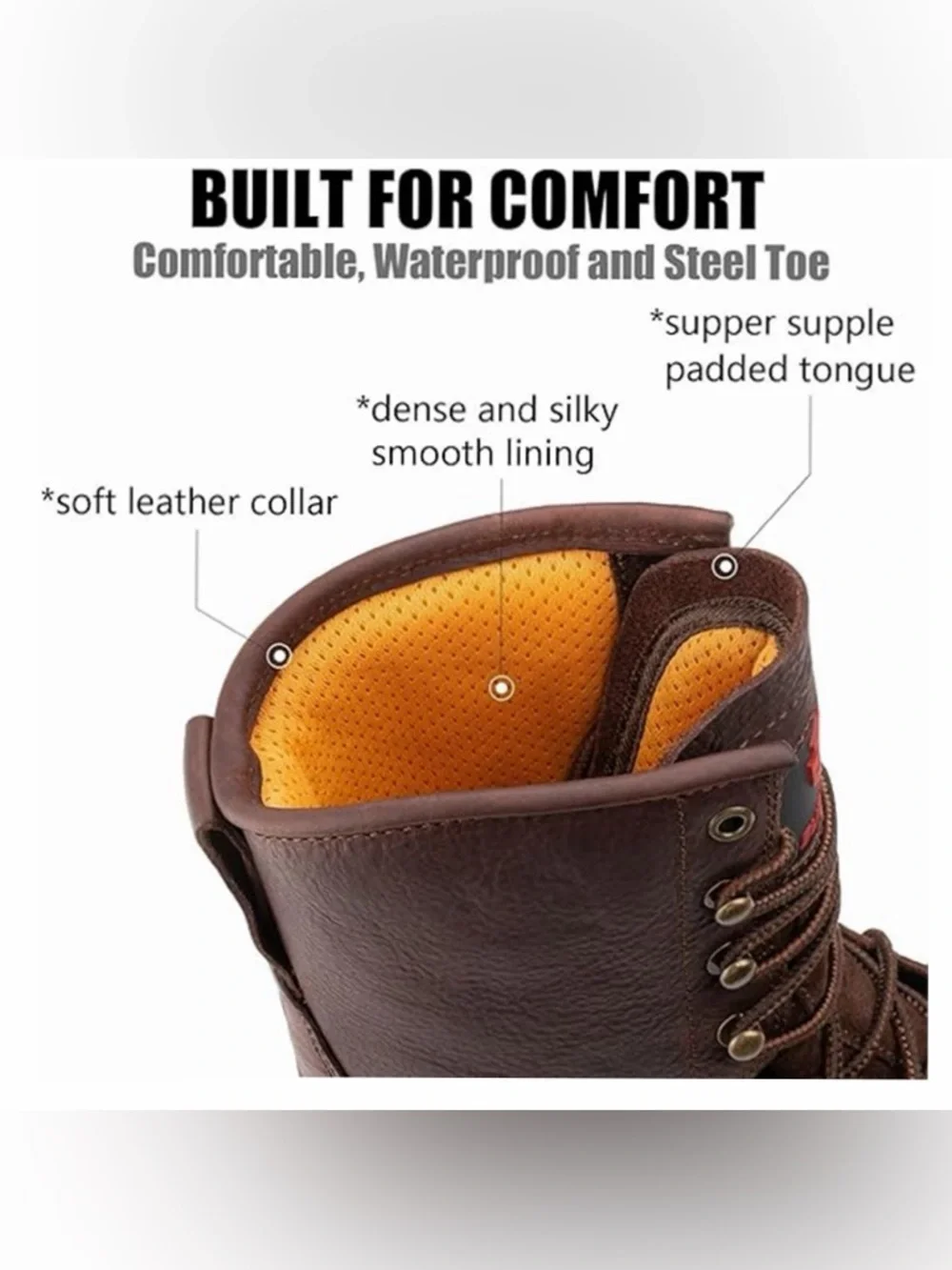 New Sureway Men's 8-inch Steel Toe Waterproof Logger Boots 1020‎